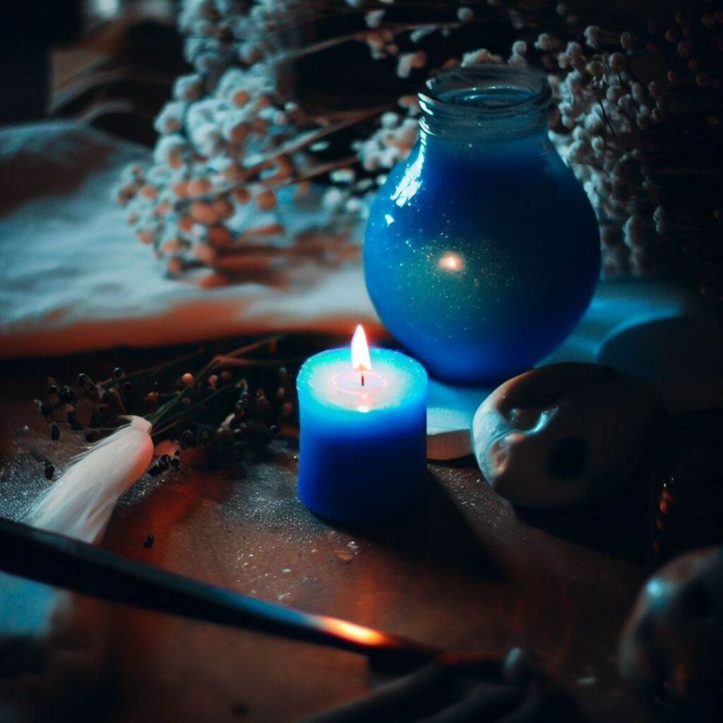 divinazione con le candele blu